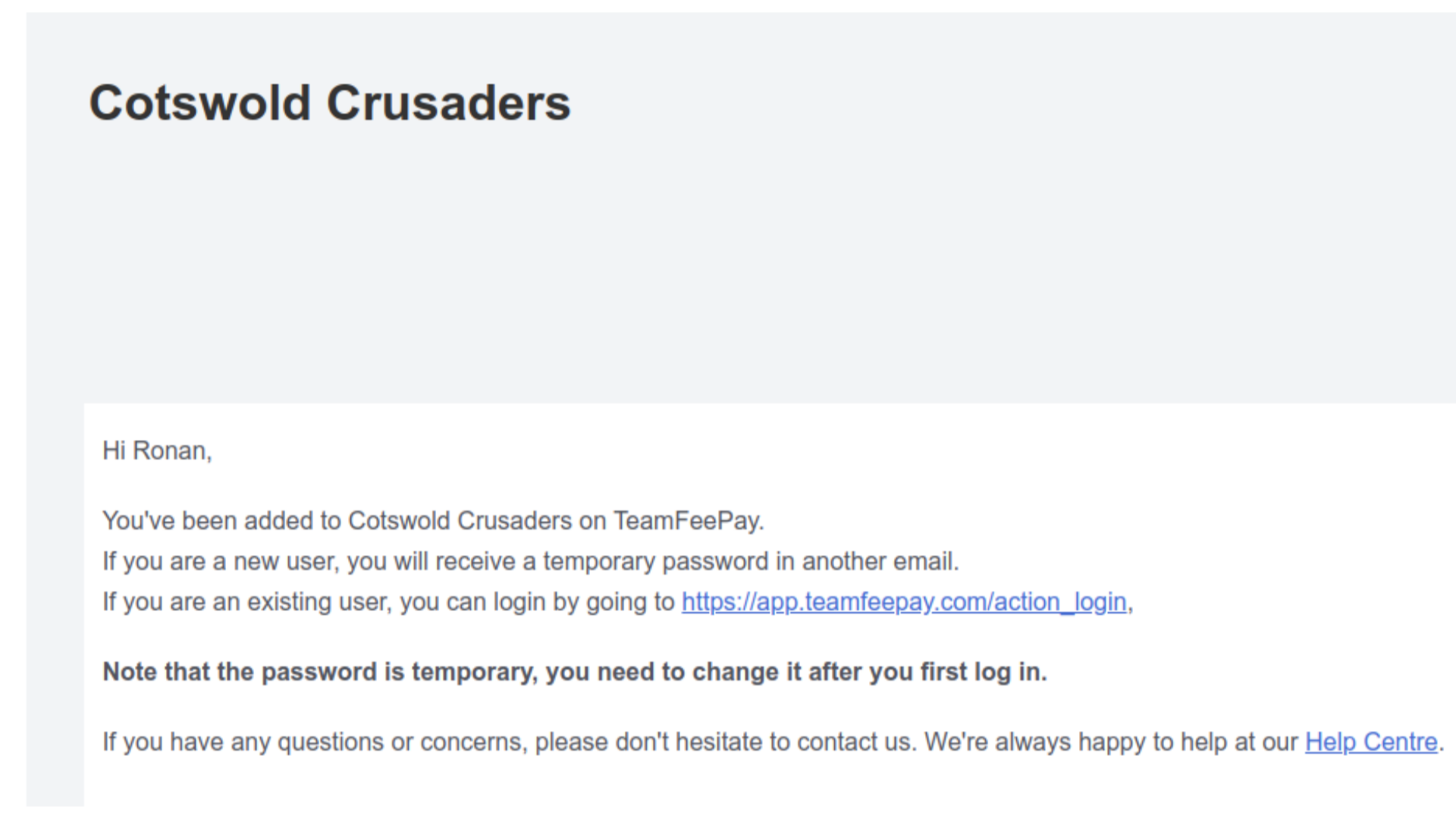 Initial Email