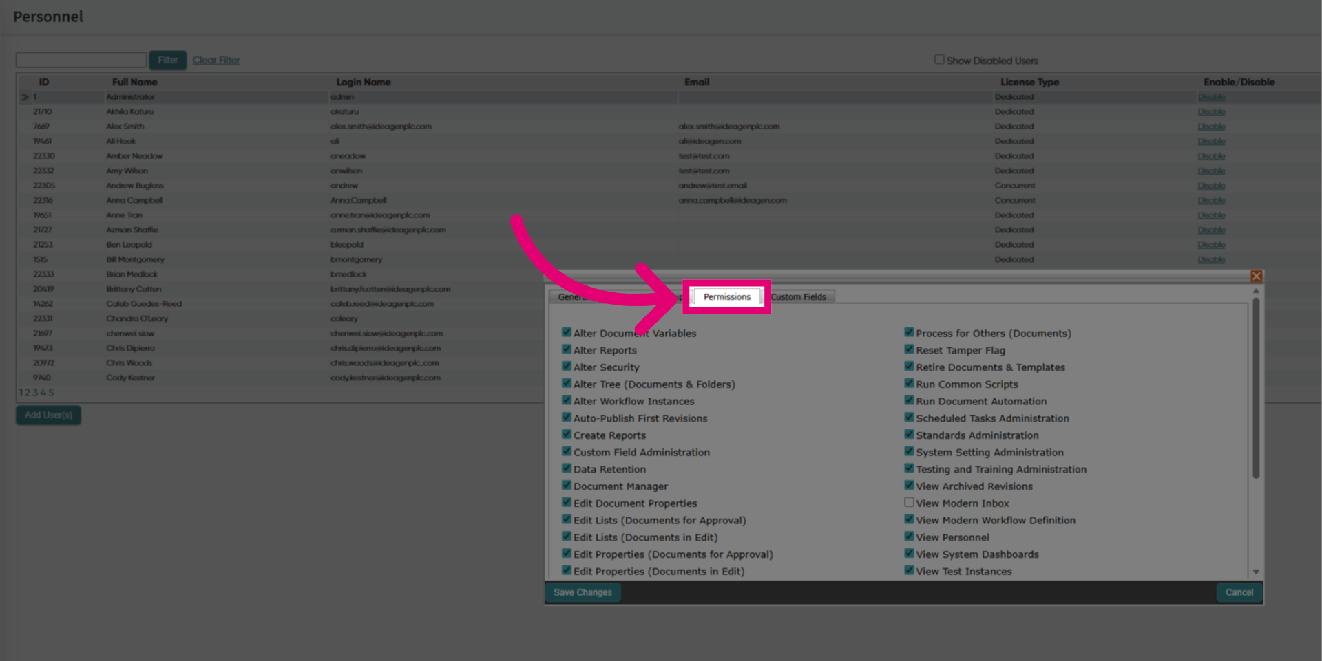 Click 'Permissions'