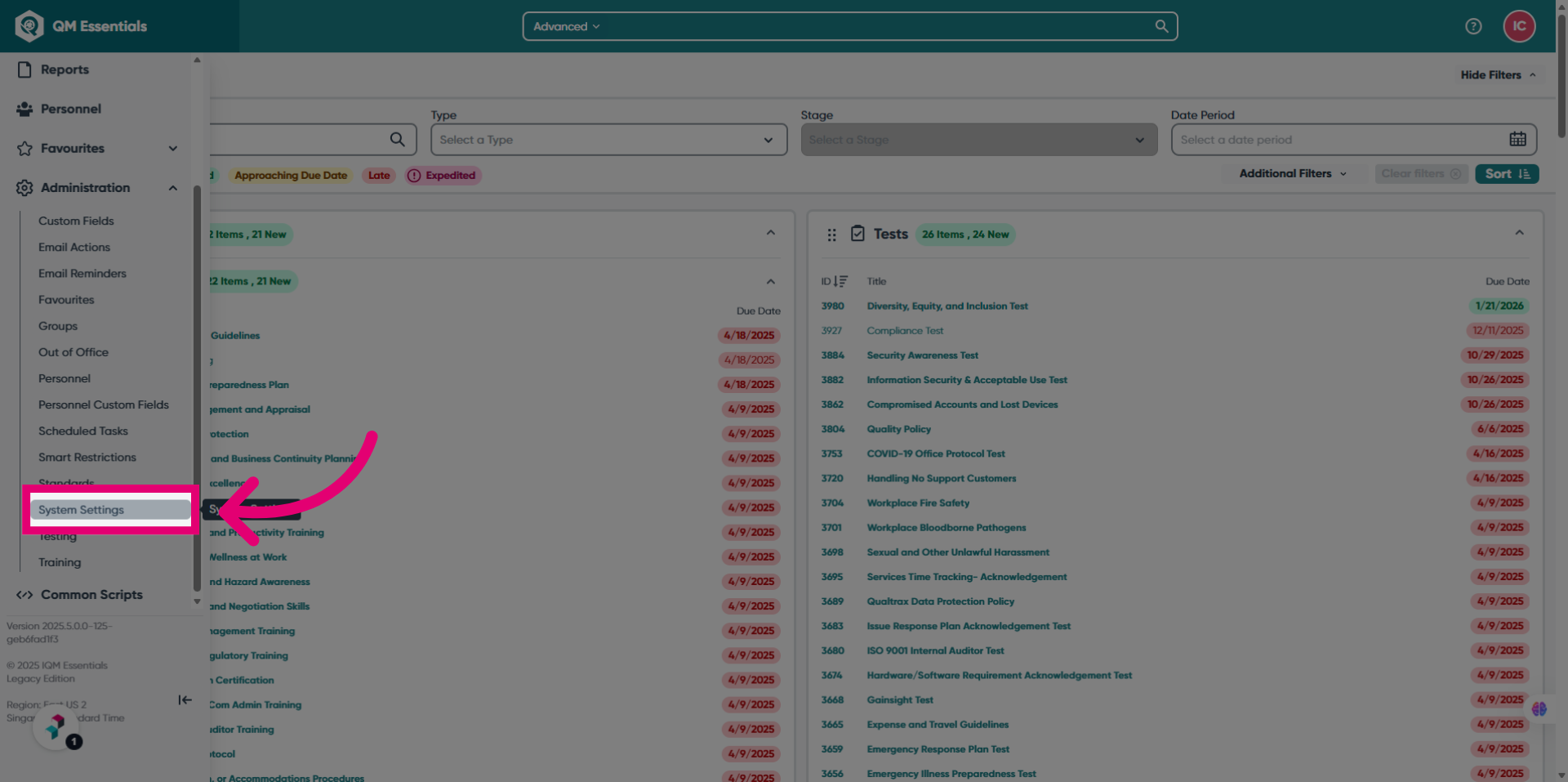 Access System Settings