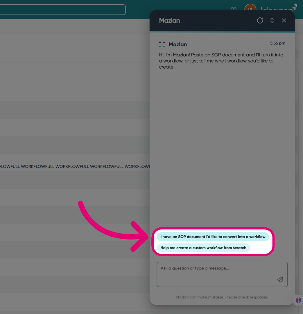 Select an input option