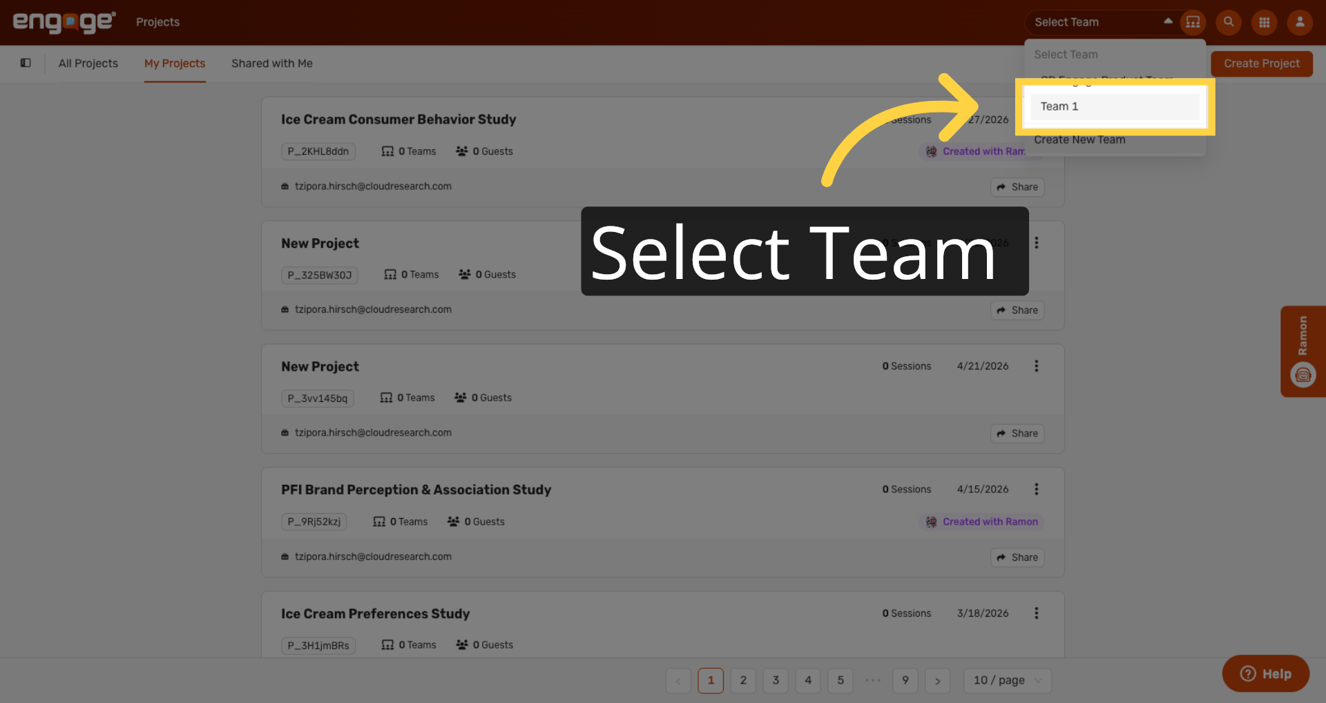 Select Team Again