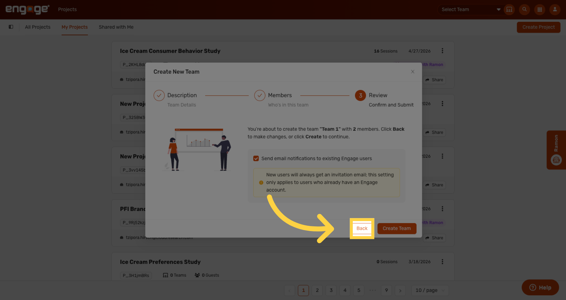 Return to Previous Screen