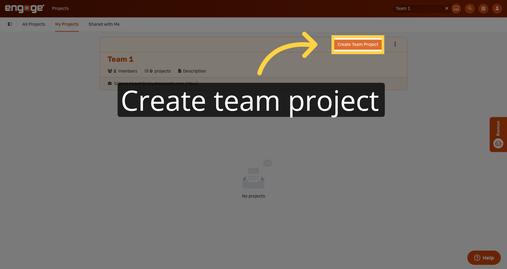 Initiate Team Project Creation