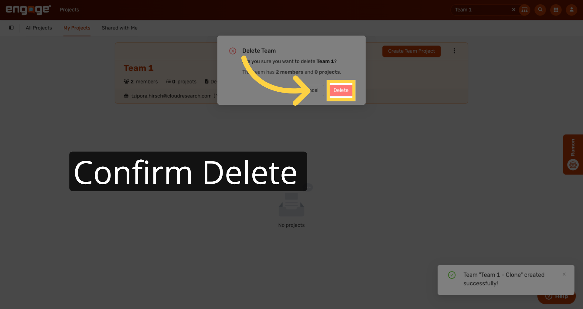 Confirm Deletion