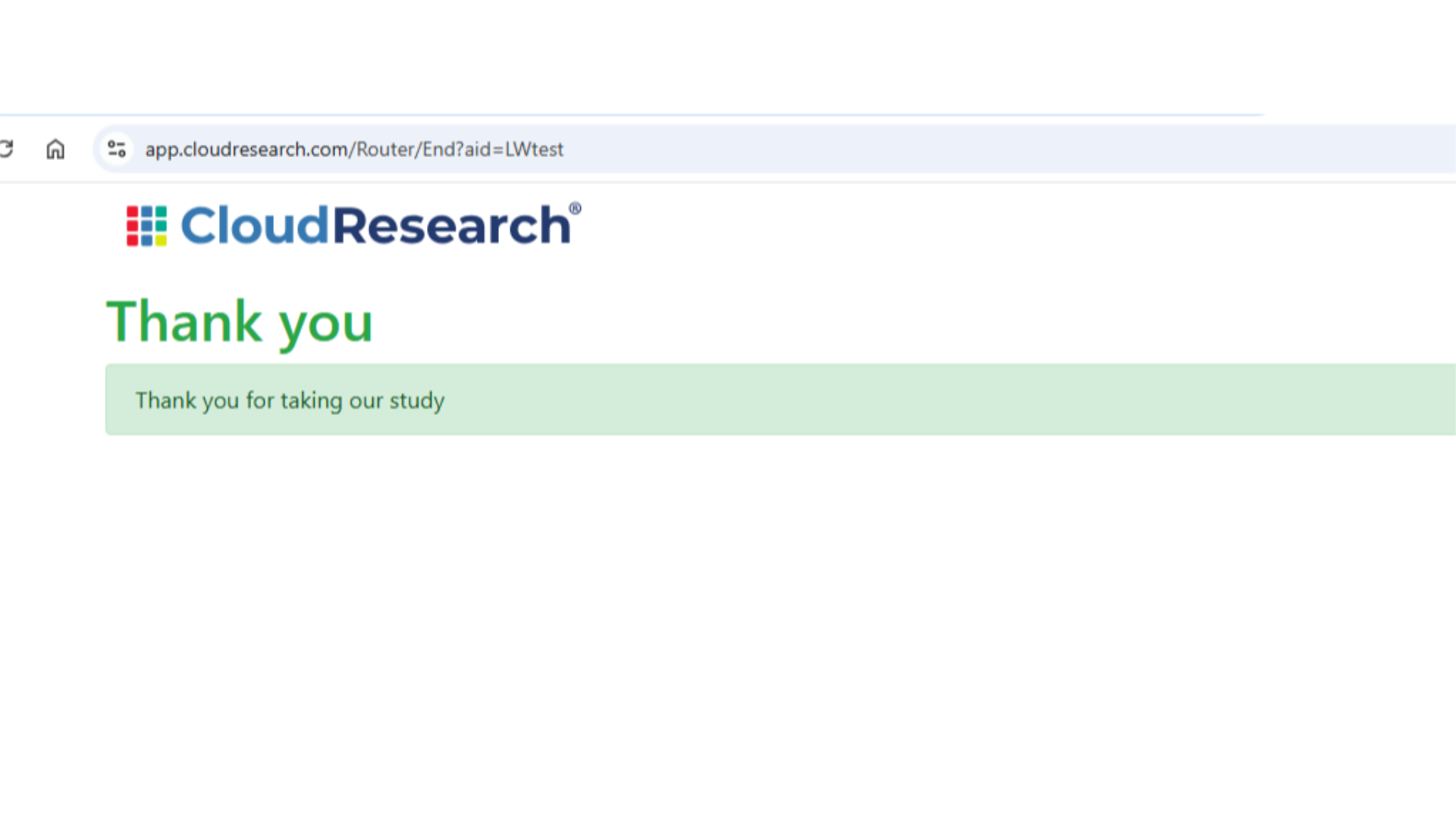 Completed Participant Redirect