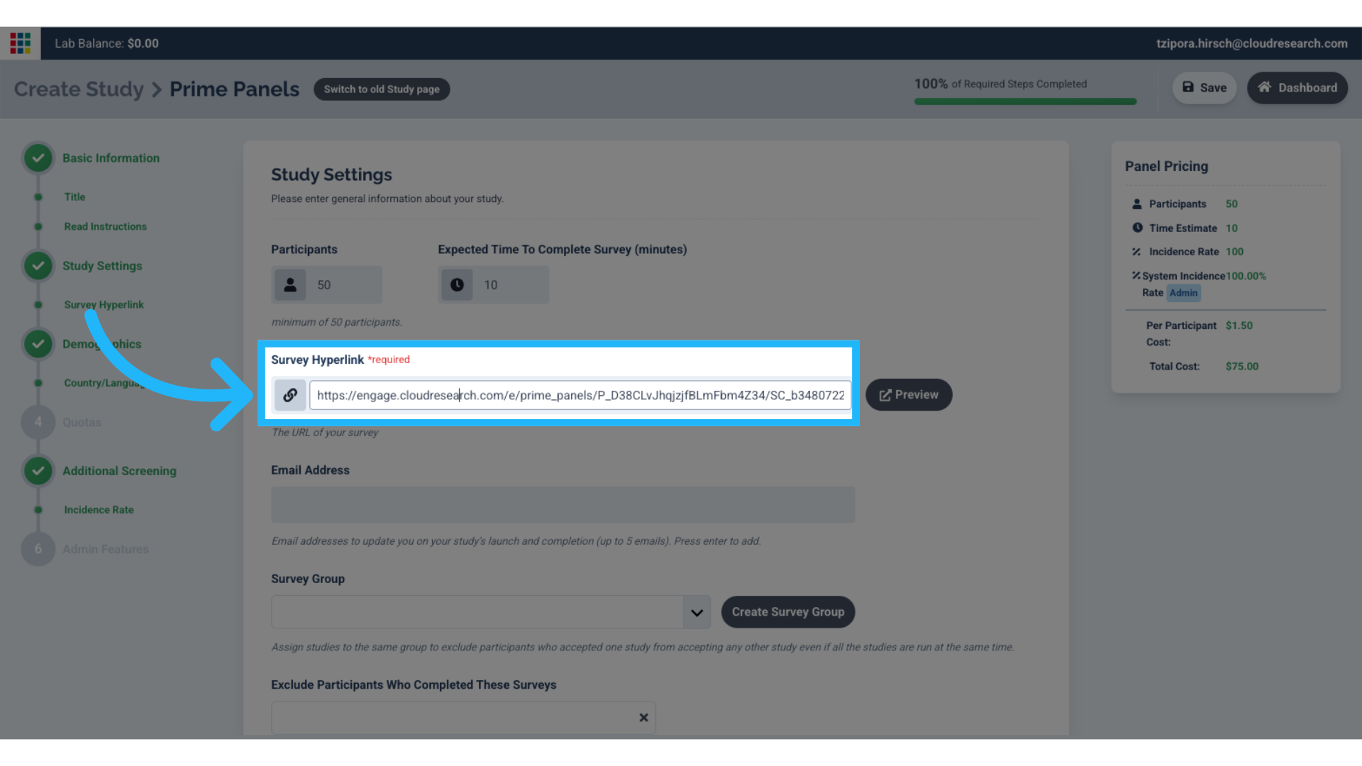 Paste Engage survey Link