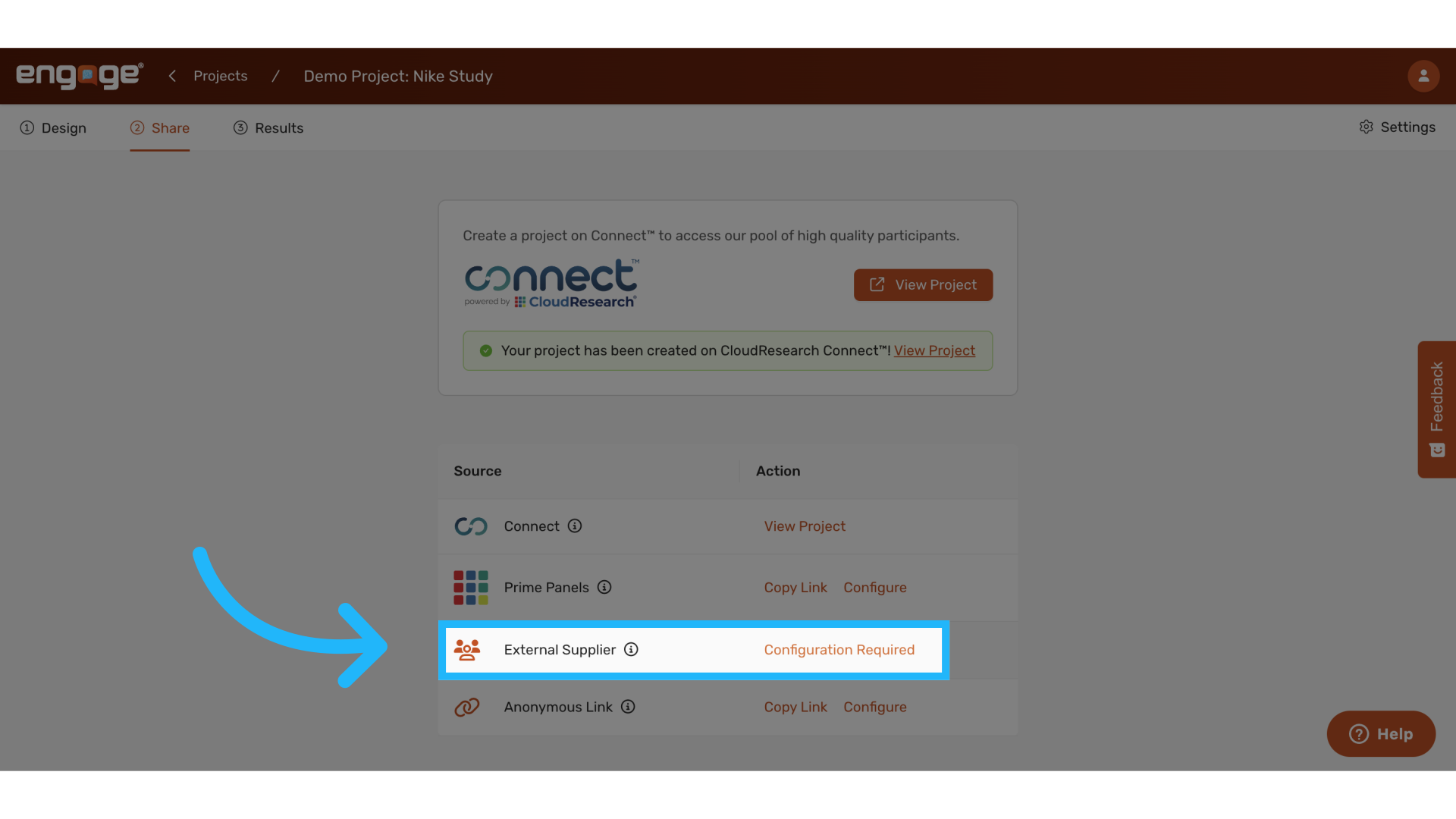 Configure for external suppliers