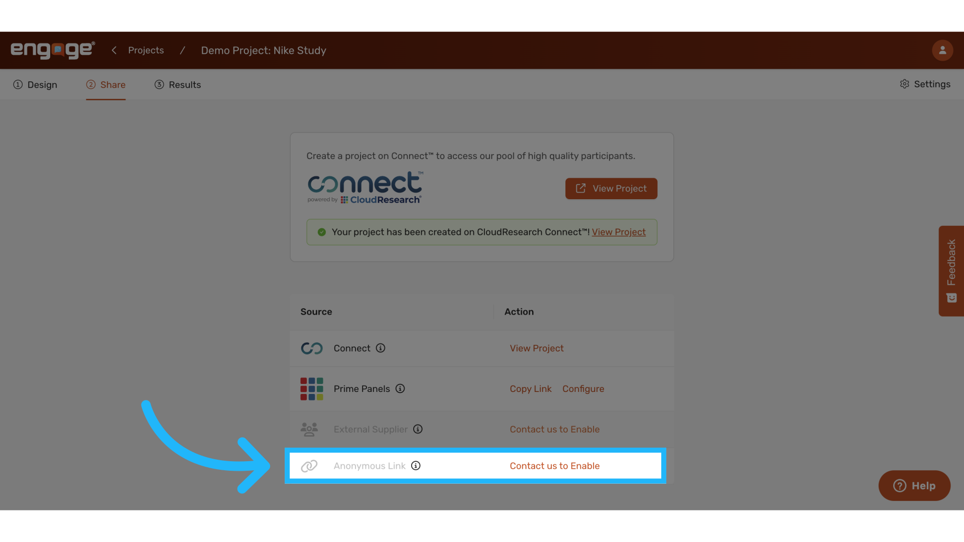 Contact us to enable Anonymous Links