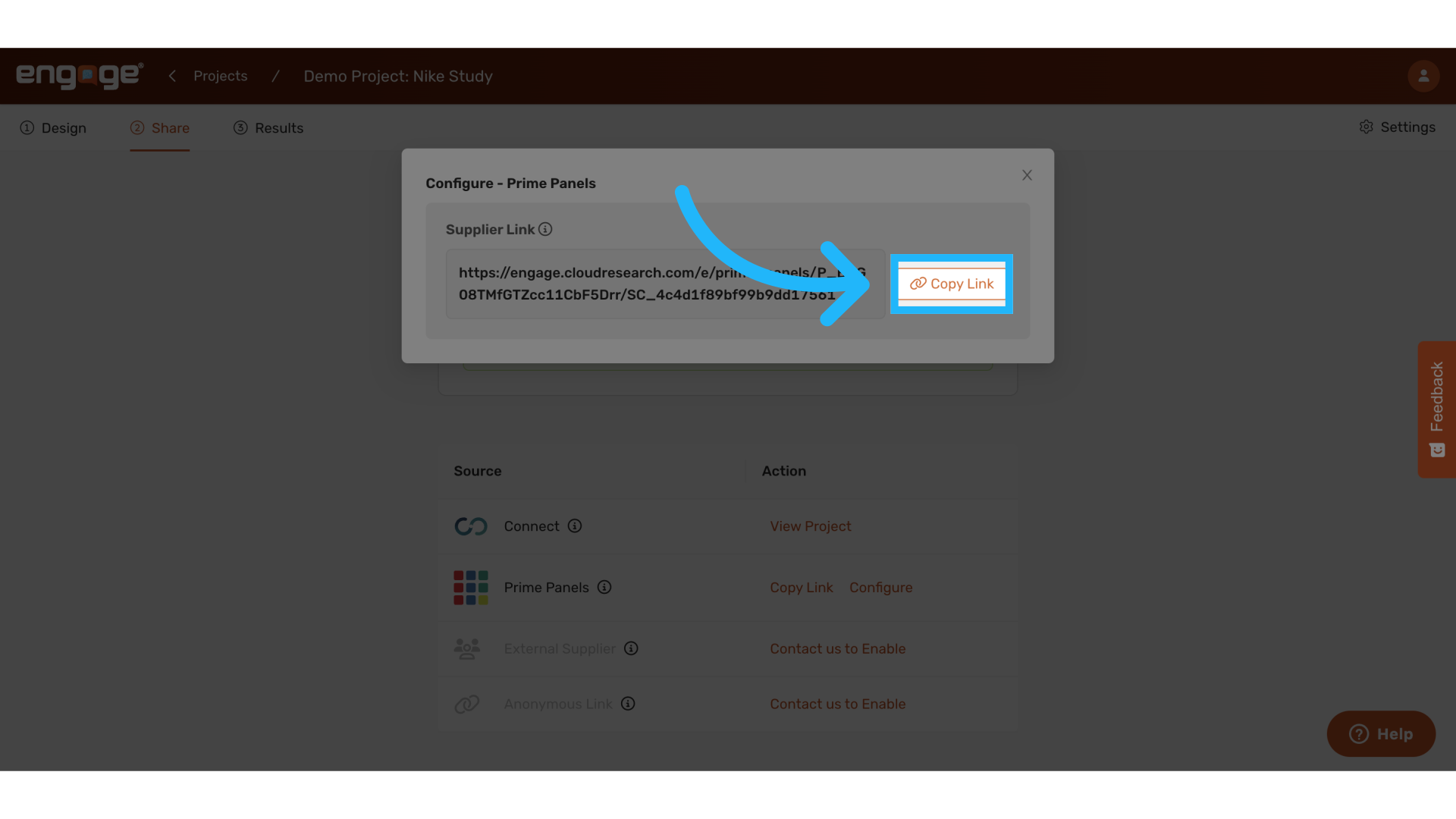 Copy the link for Prime Panels project