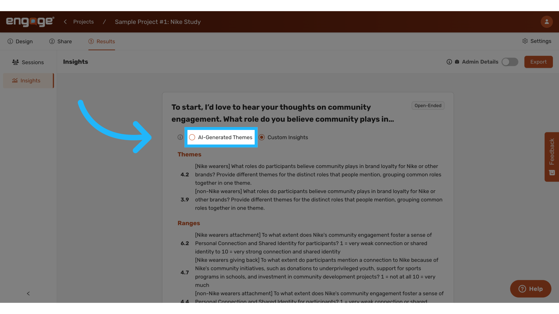 Choose  AI Generated Insights