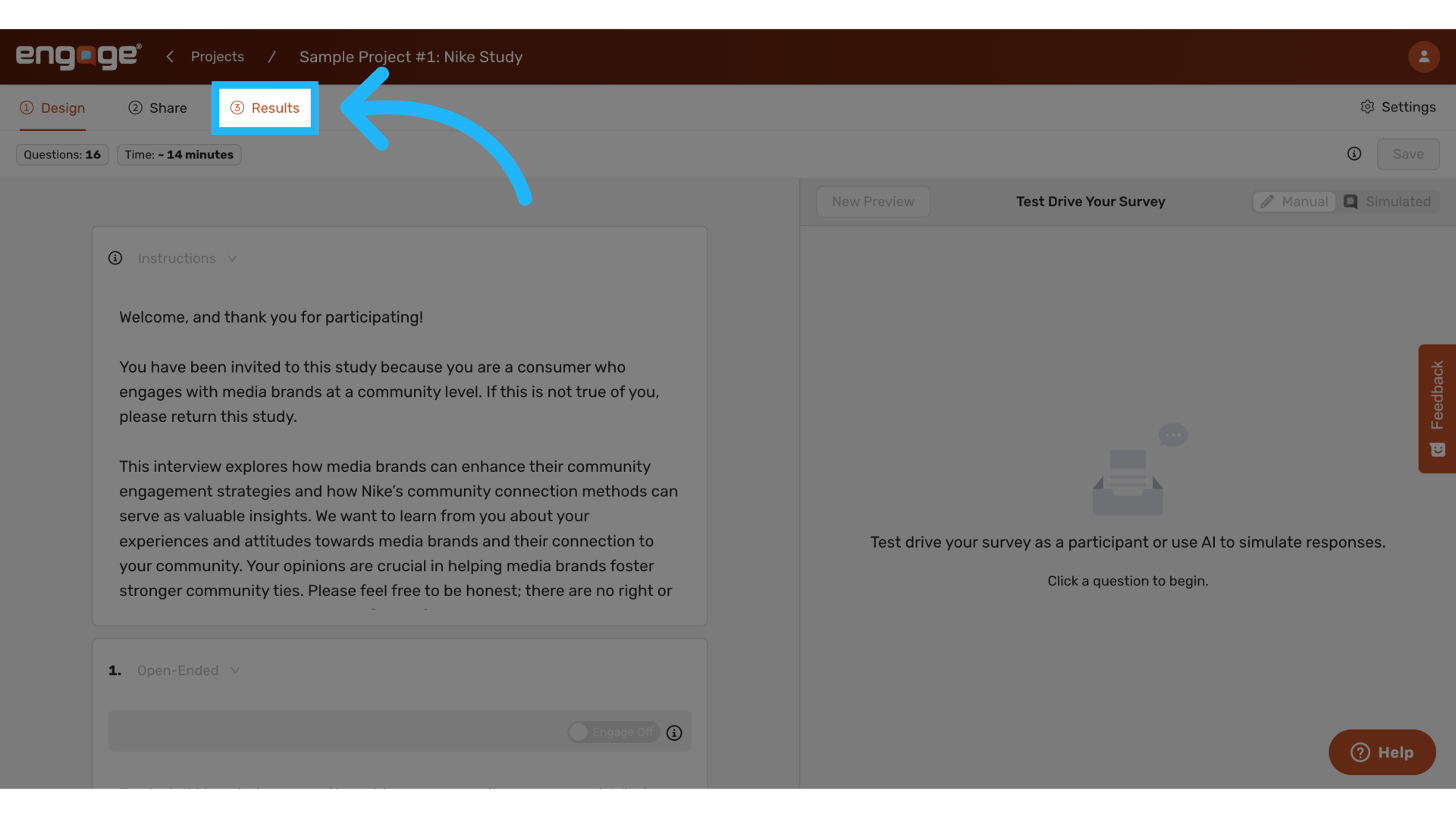 Click 'Results'