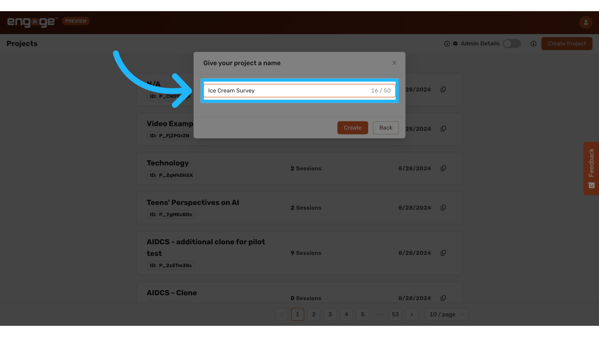 Enter Project Name