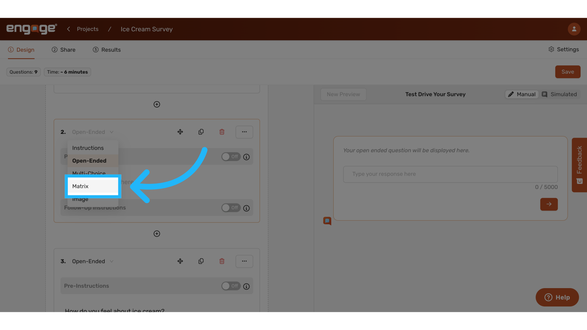 Select Matrix question type