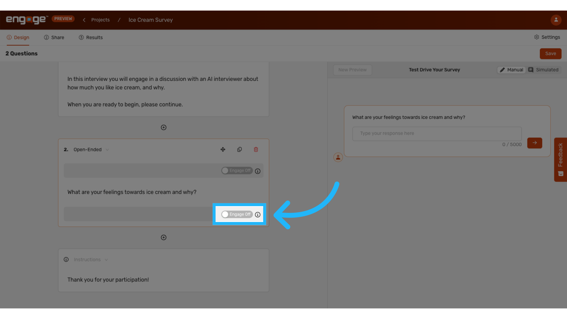 Toggle on follow up instructions