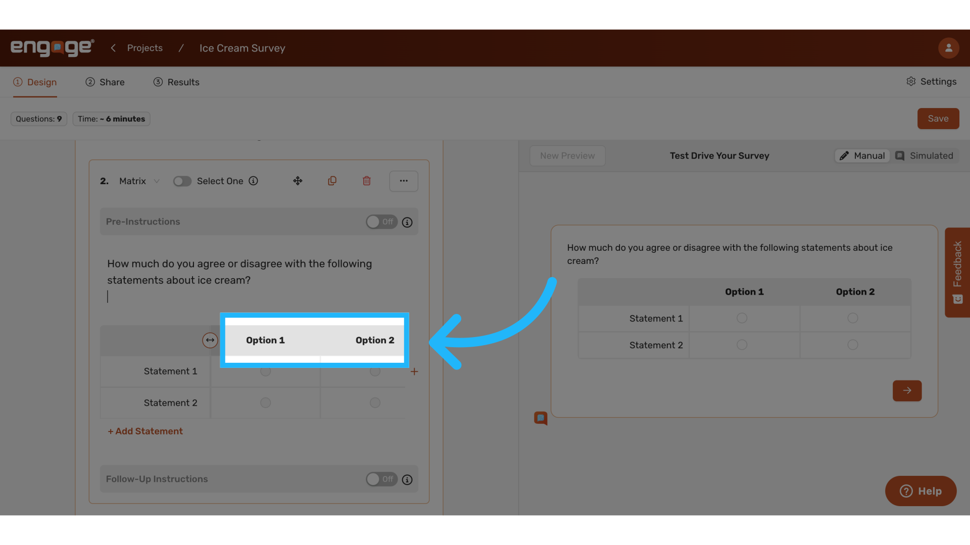 Add options