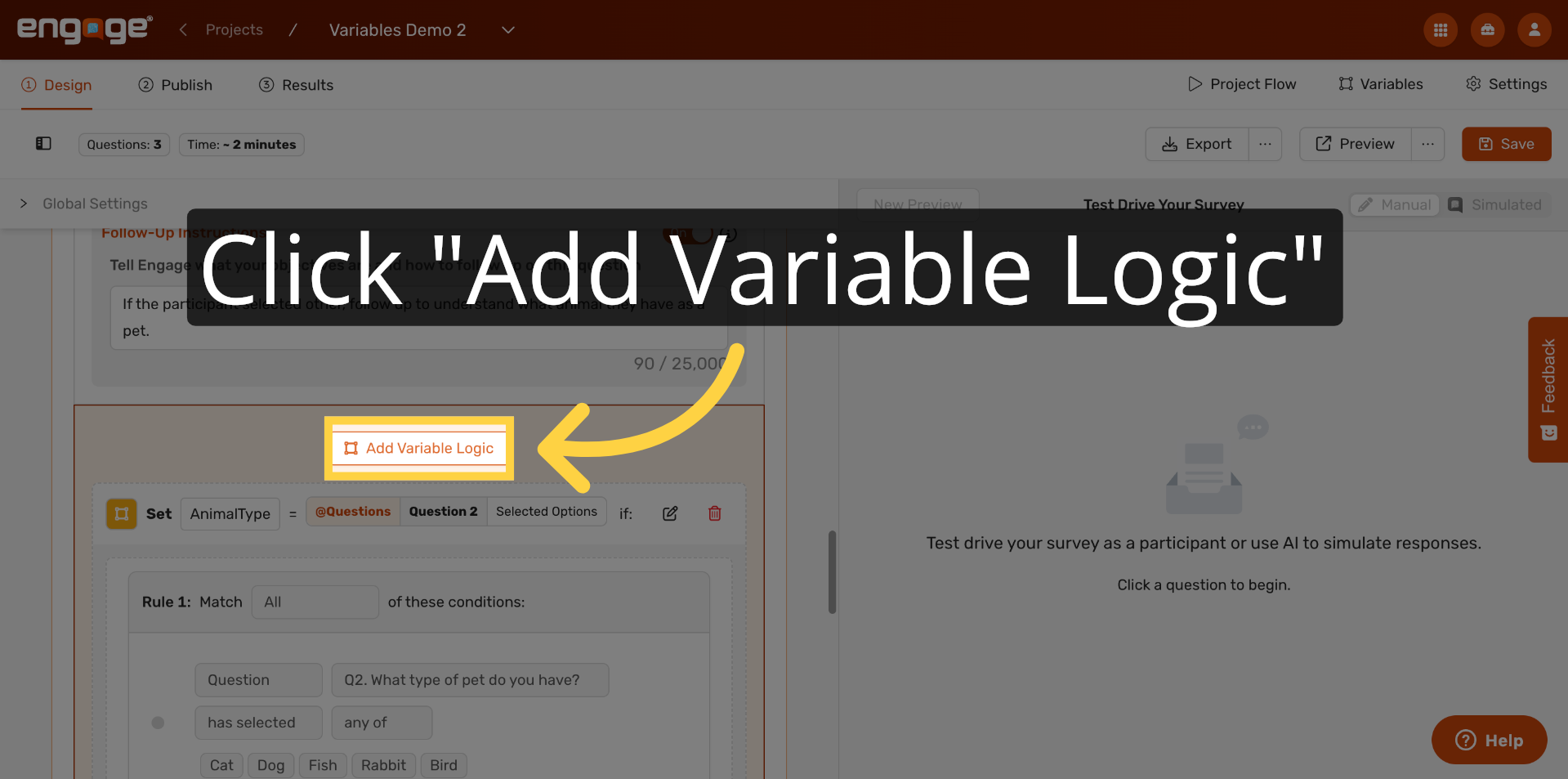 Add Variable Logic
