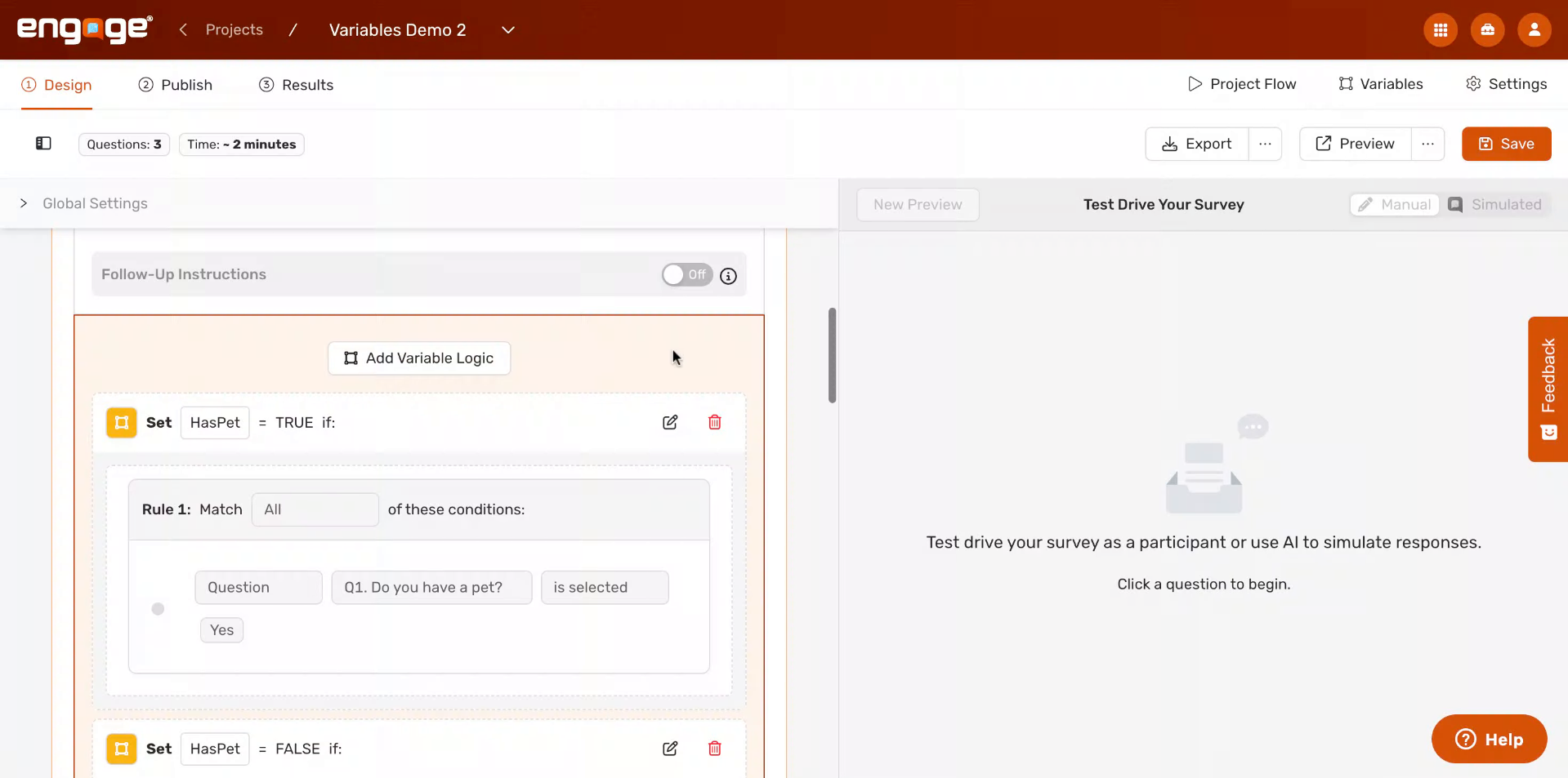 Add Variable From Question