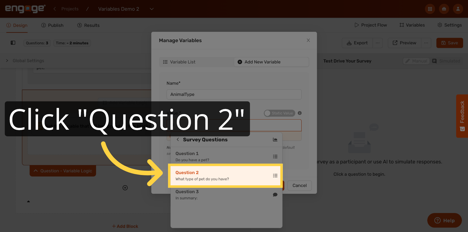 Select Question Two
