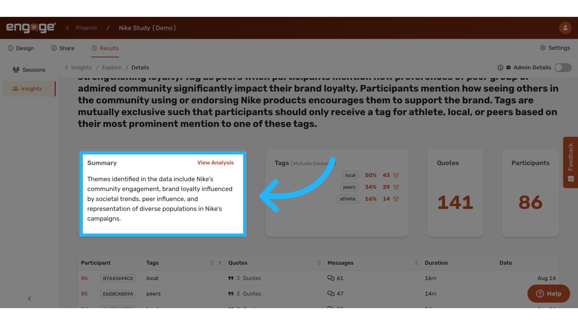View Tag Summary