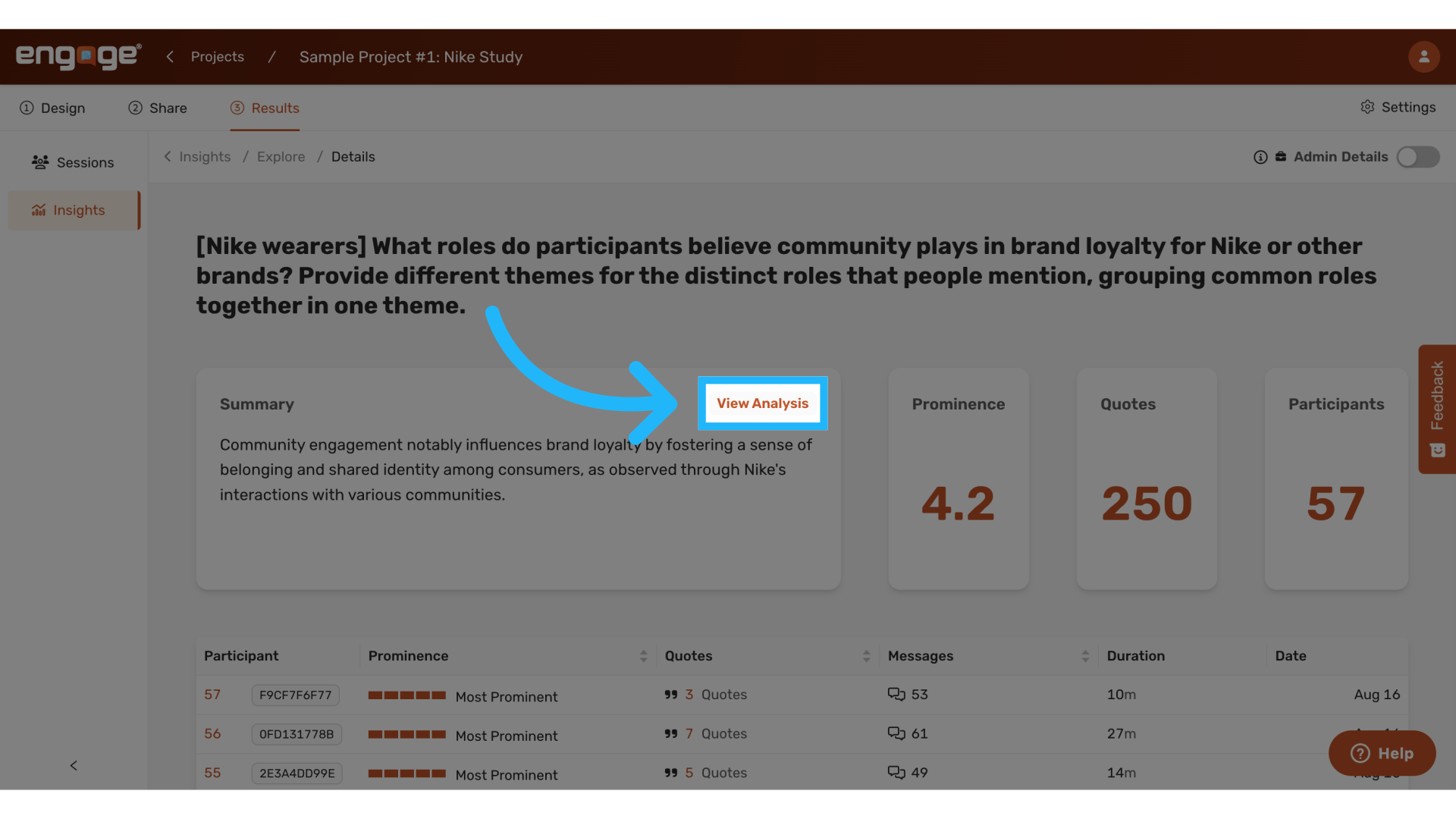 Select 'View Analysis'