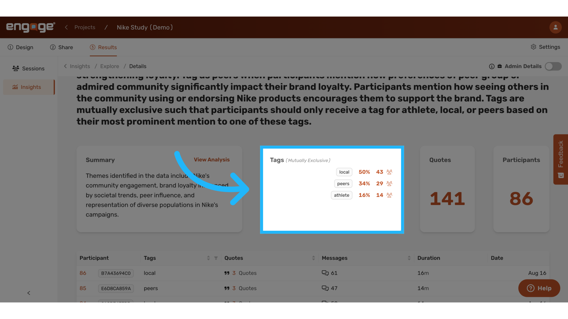 View Tags Generated