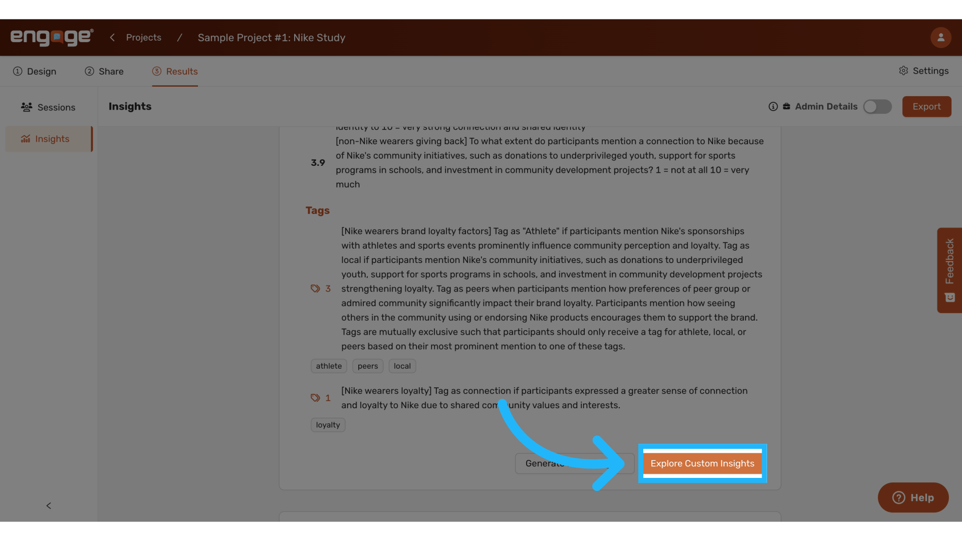 Select 'Explore Custom Insights'