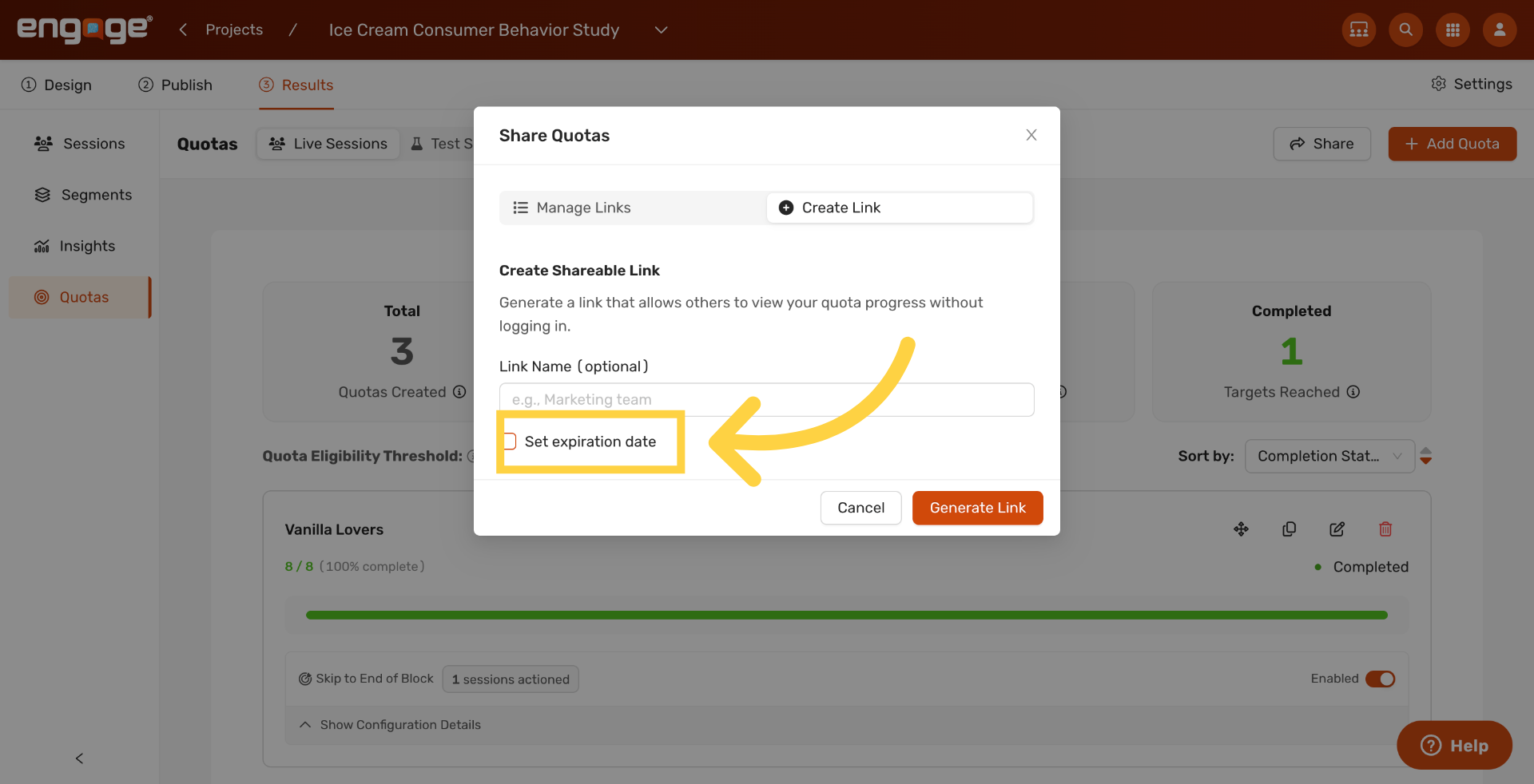 Open Expiration Settings