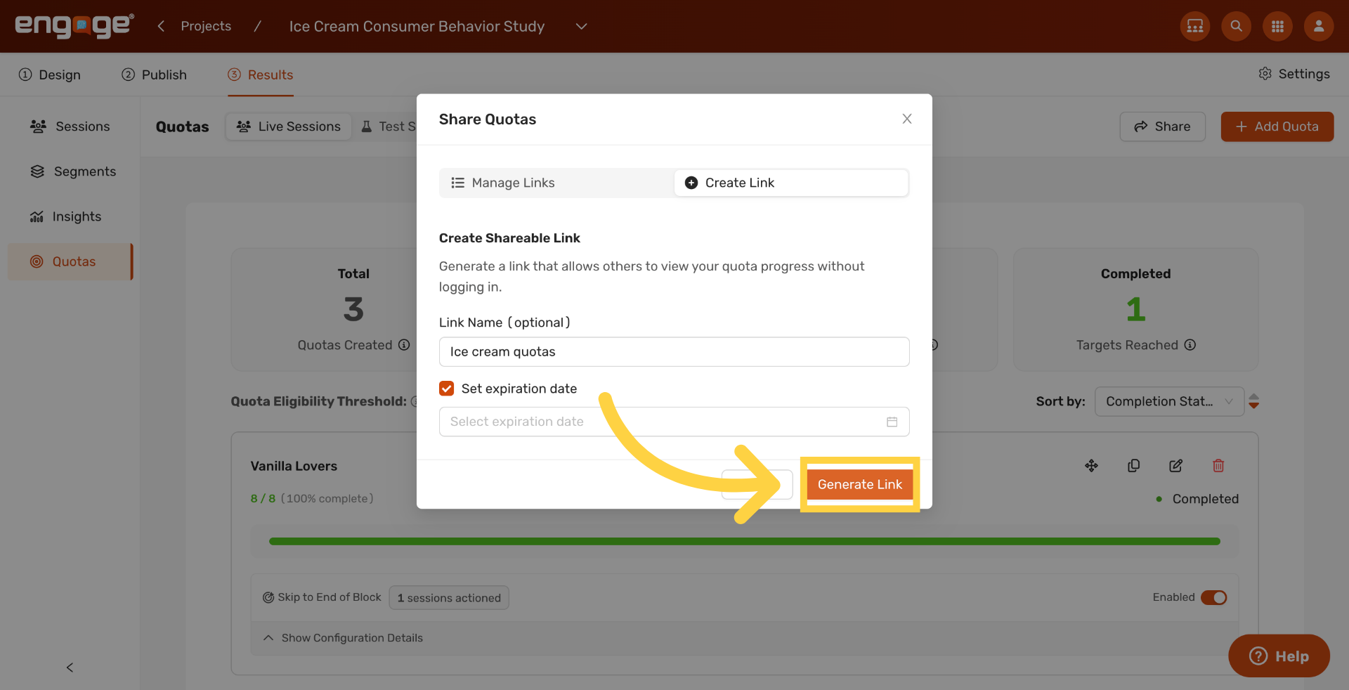 Generate Shareable Link