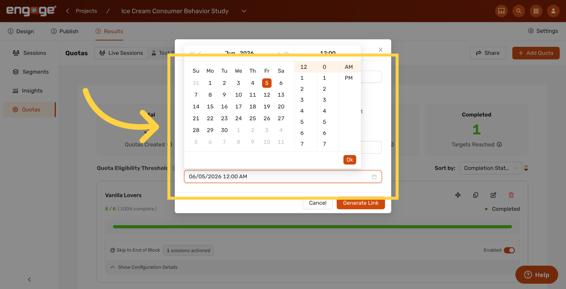 Confirm Link Settings