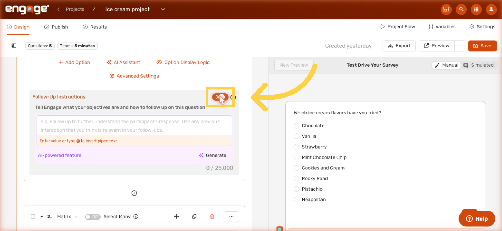Turn On Follow-Up Instructions