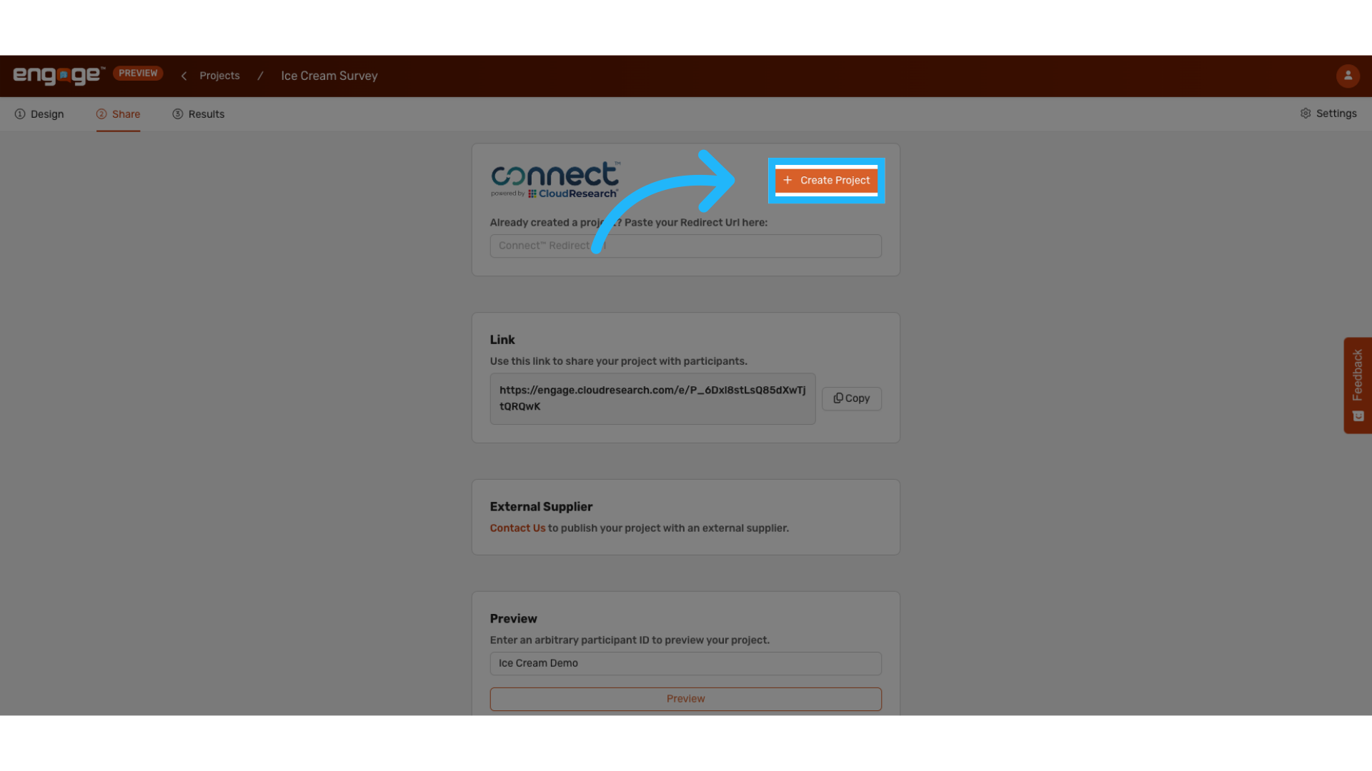 Create a Project in Connect
