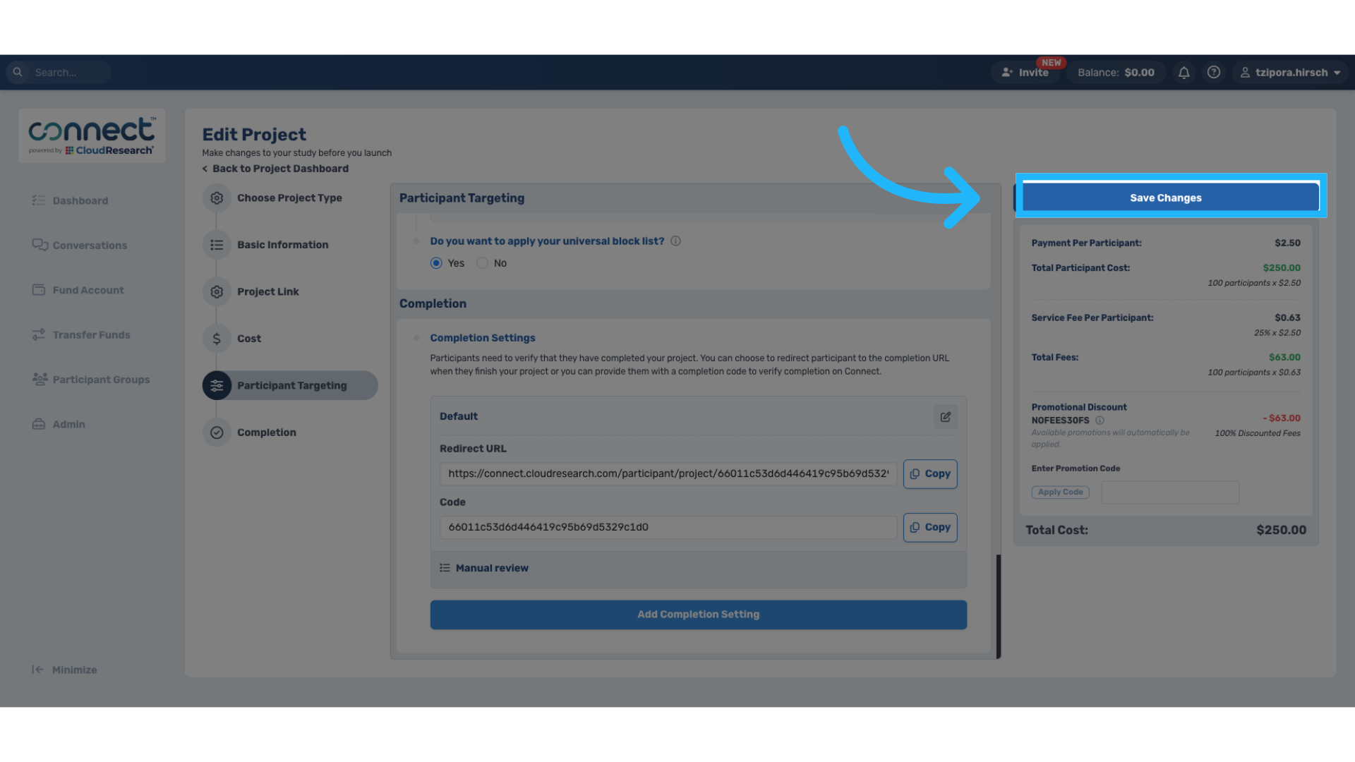 Save Project Changes