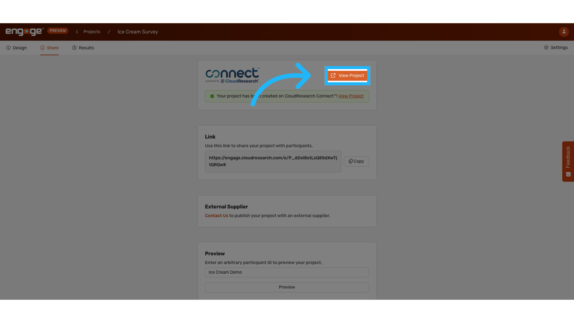View Project in Connect