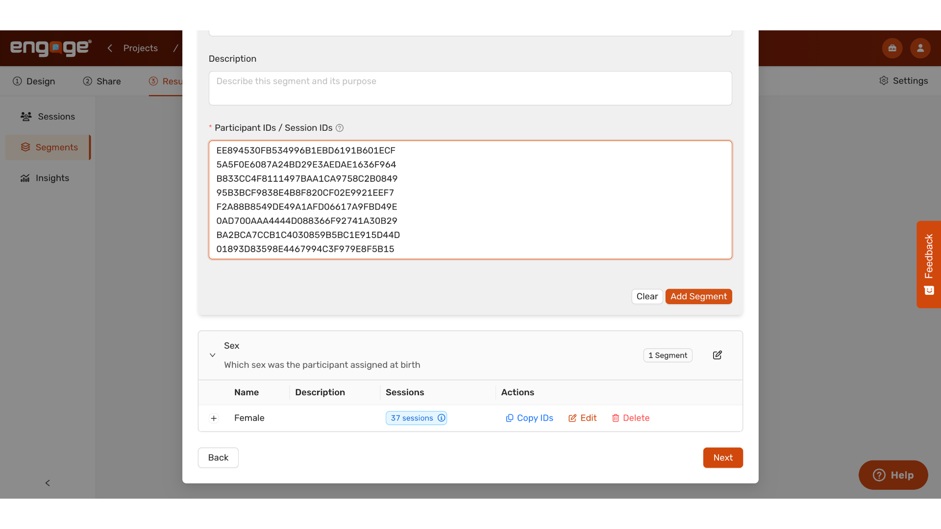 Click 'Add Segment'