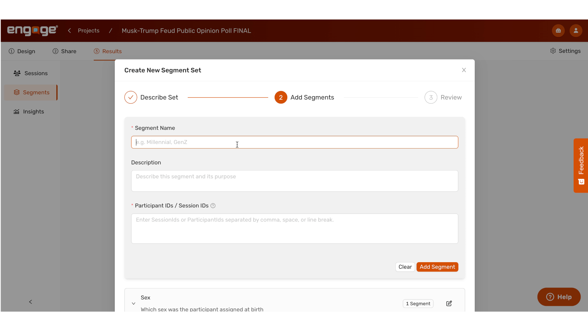 Configure Male Segment
