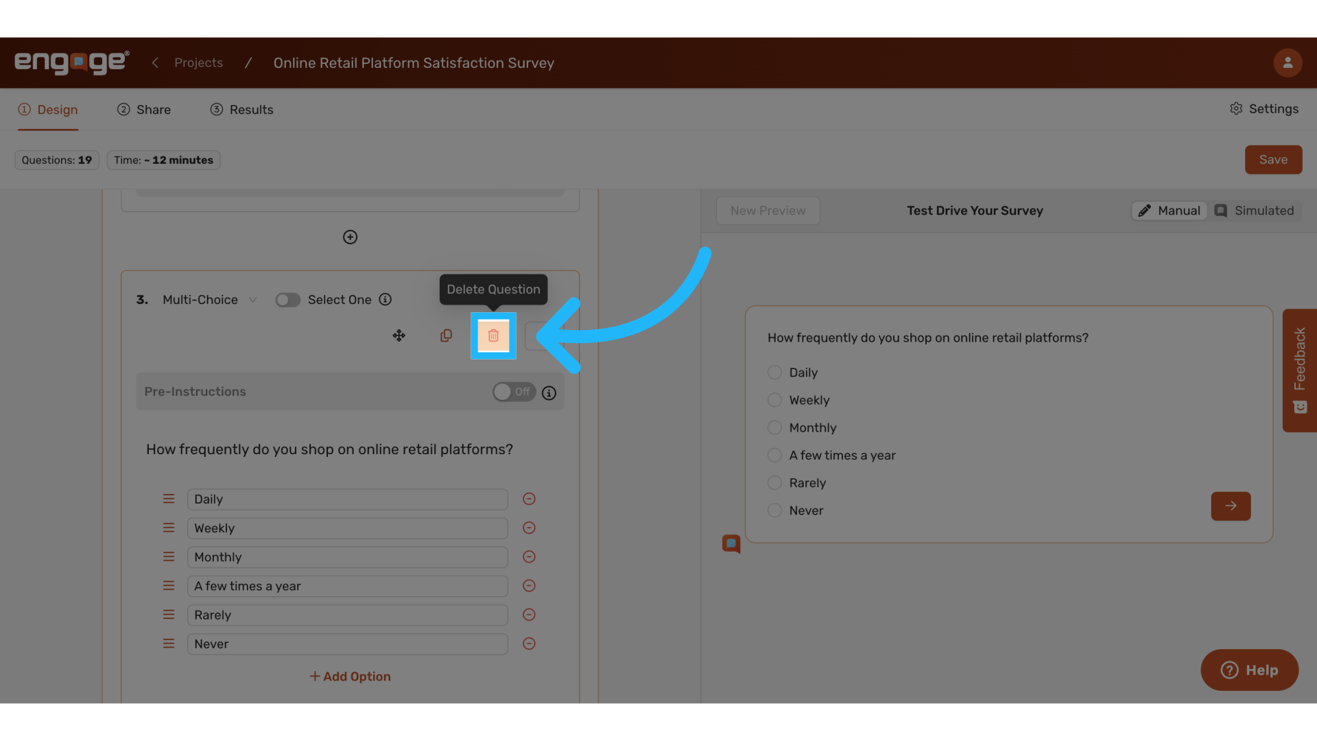 Deleting Questions Within Blocks