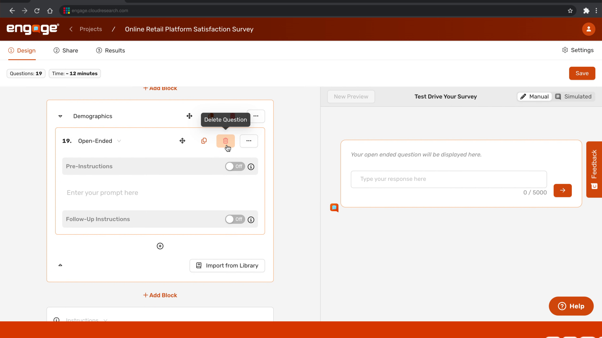 Select Questions Type and Add Question 