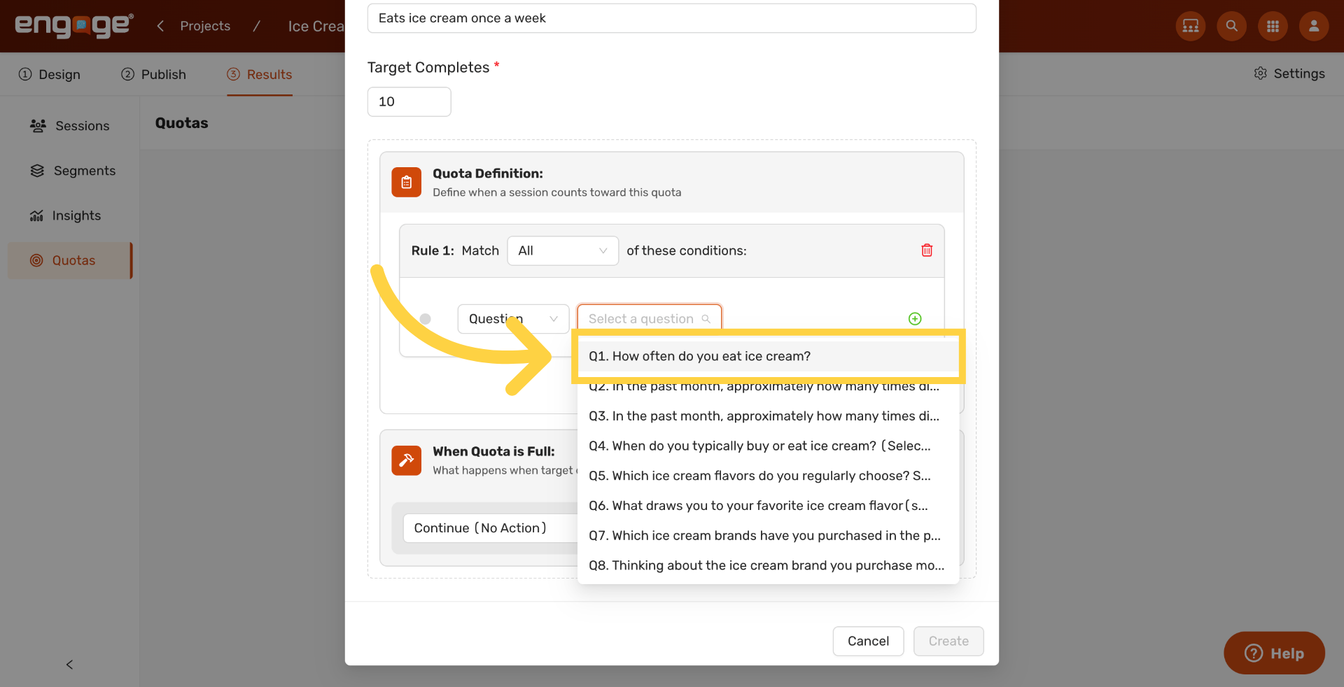 Choose Specific Question