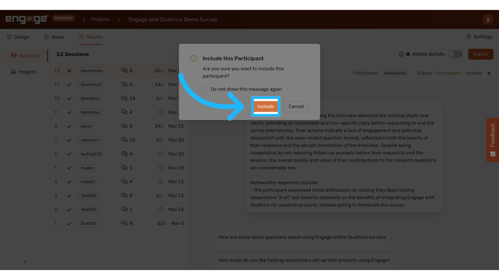 Confirm include