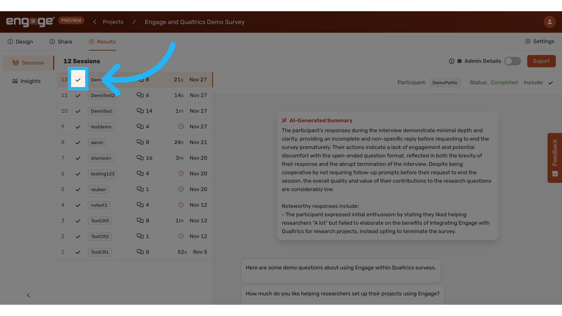 View Include/Exclude Status