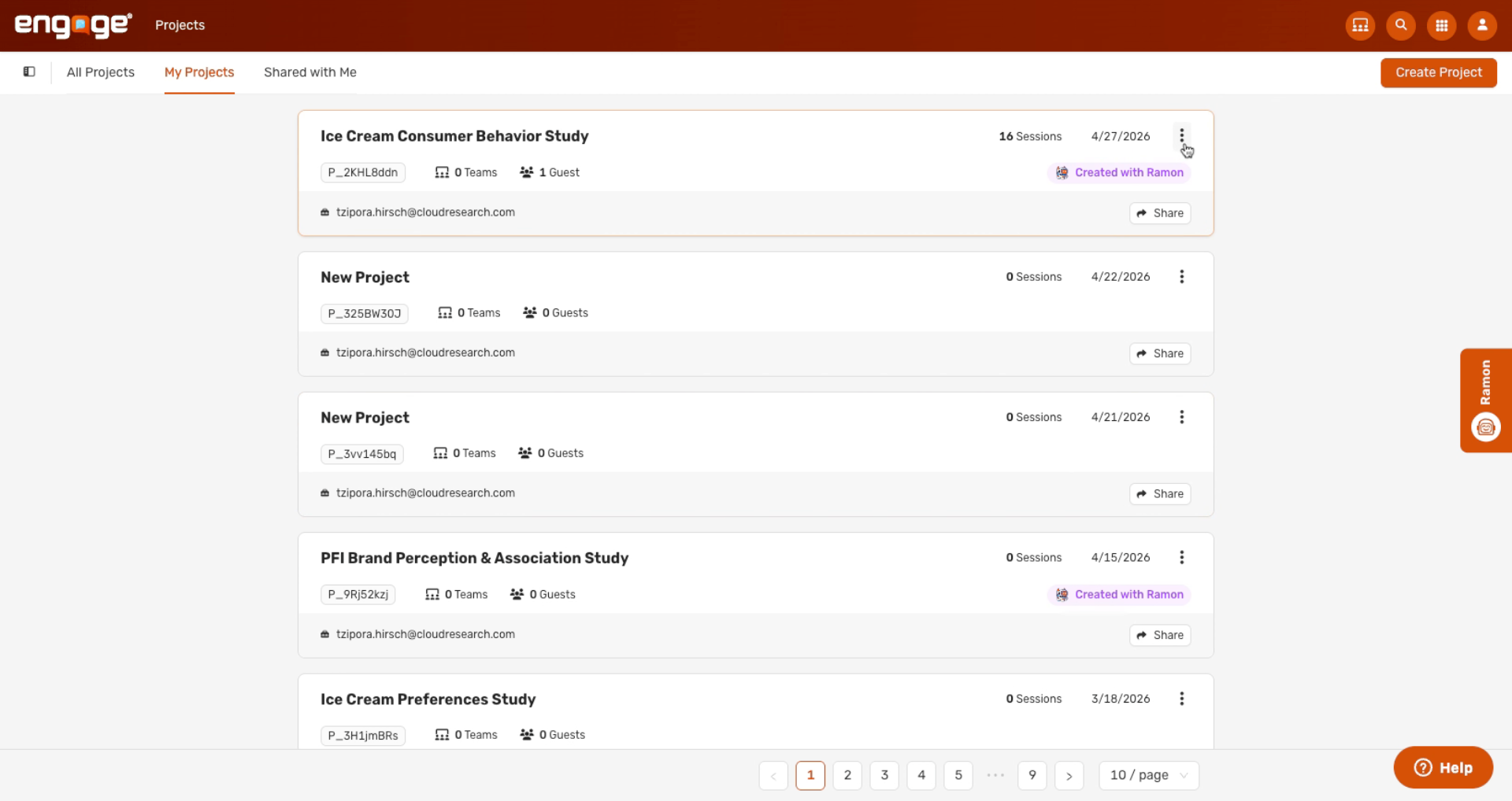Share Via Dropdown Menu