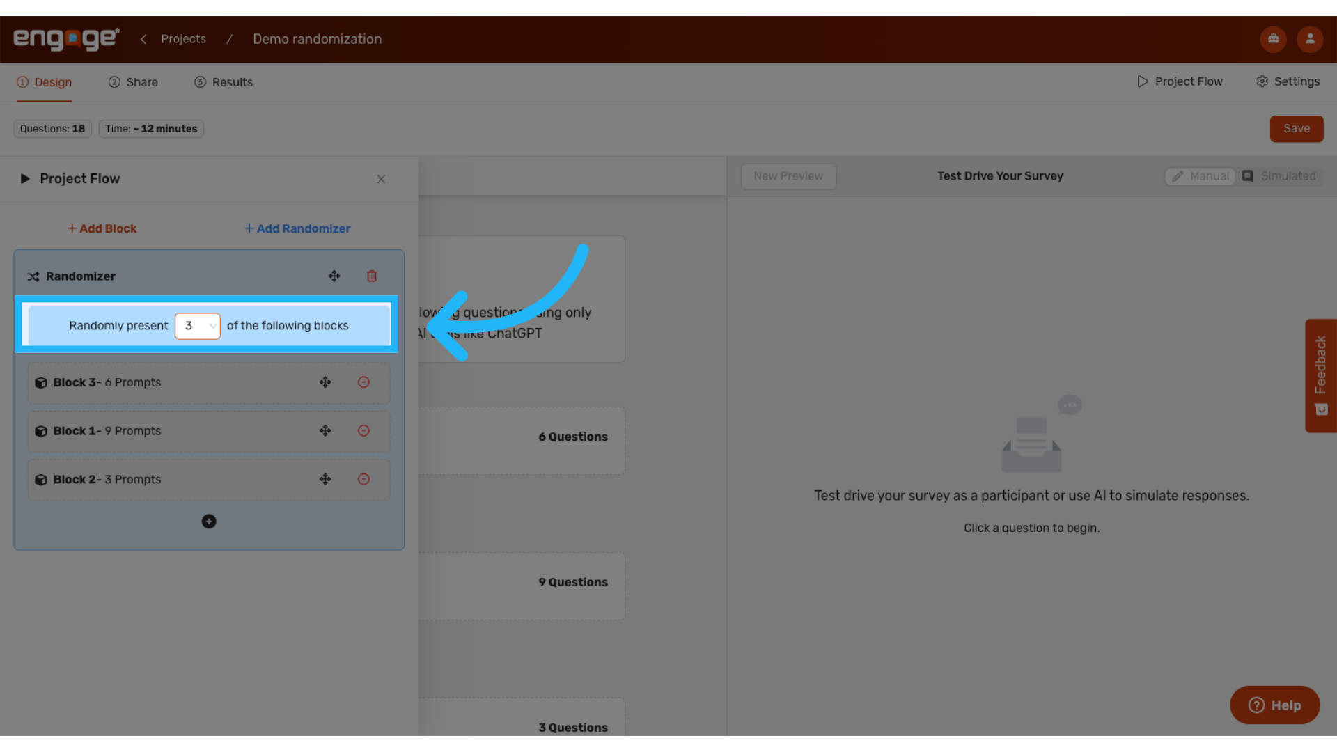 Configure Number of Blocks to Present