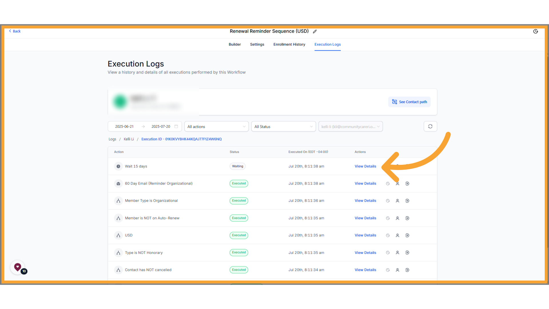 View Execution Steps