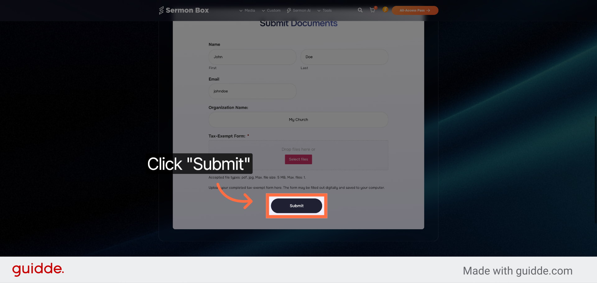 Submit Tax Exemption Form