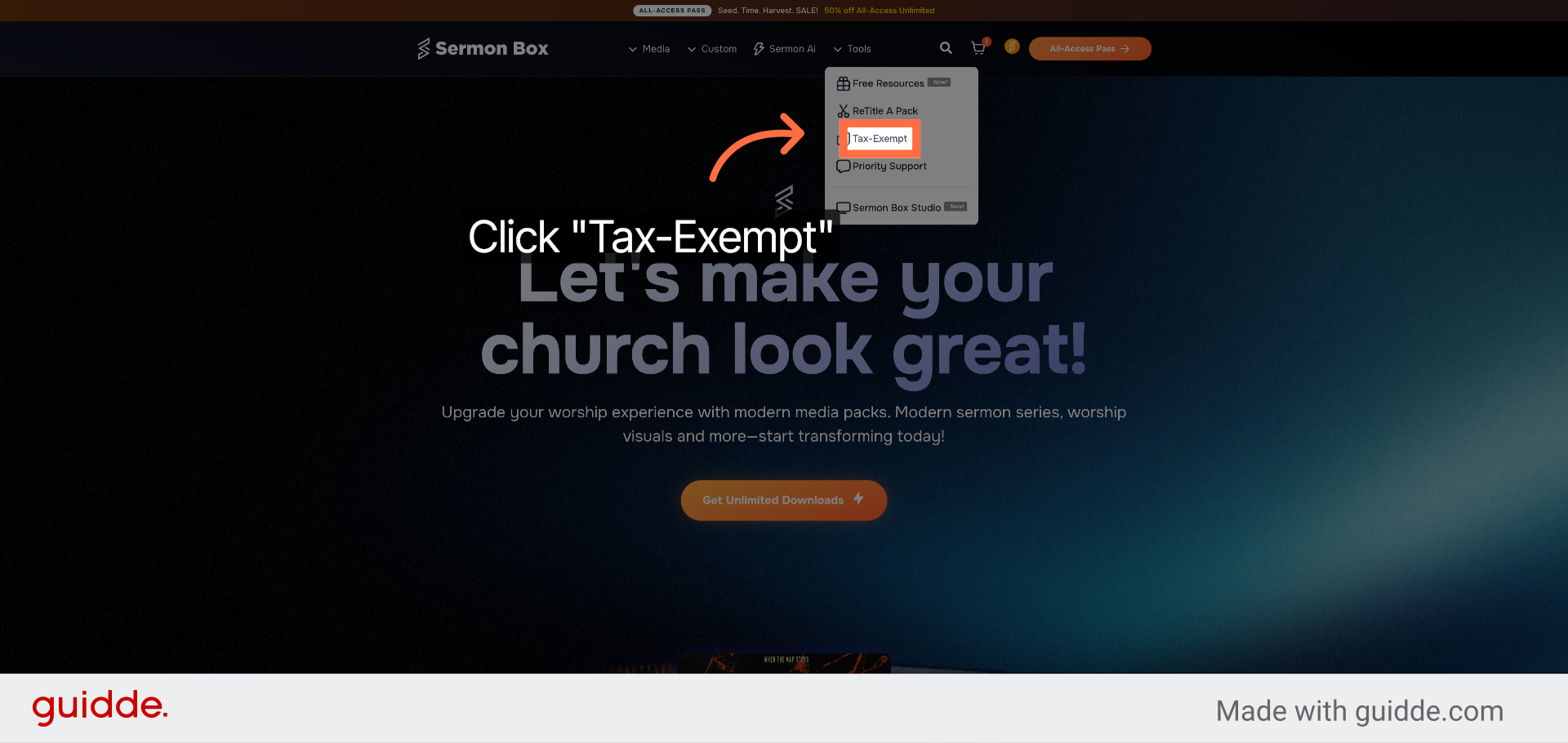 Click Tax-Exempt Tab