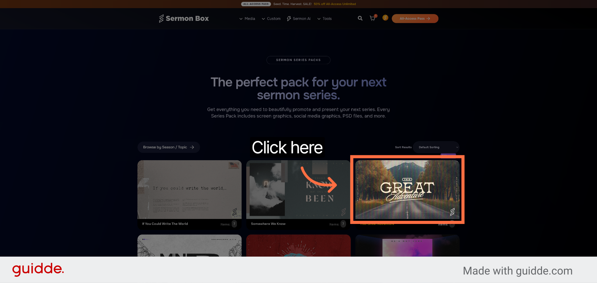 Find your desired Series, Bumper, or Title Pack