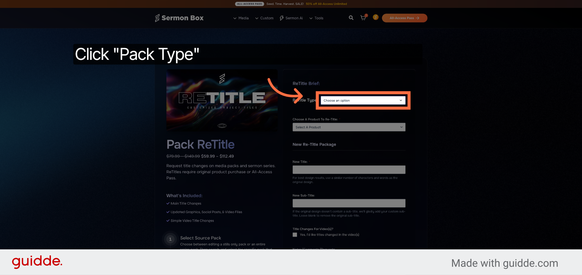 Select Retitle Option Type
