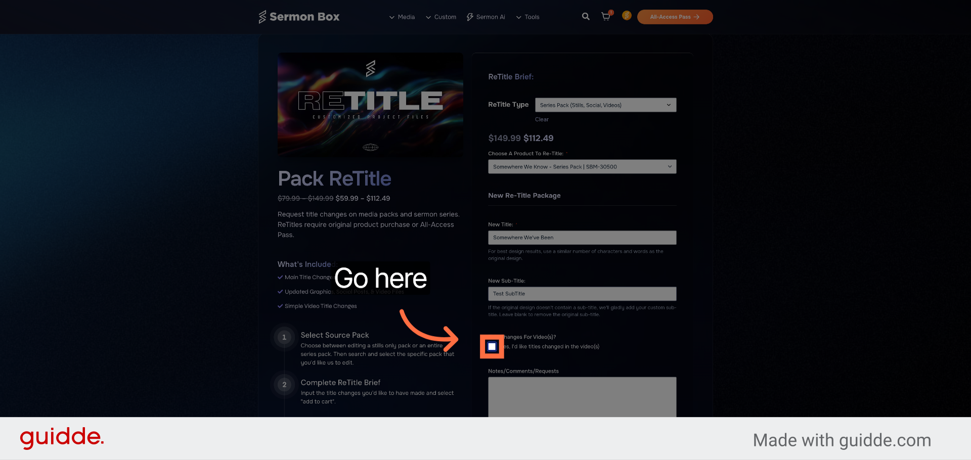 Select Video Title Changes