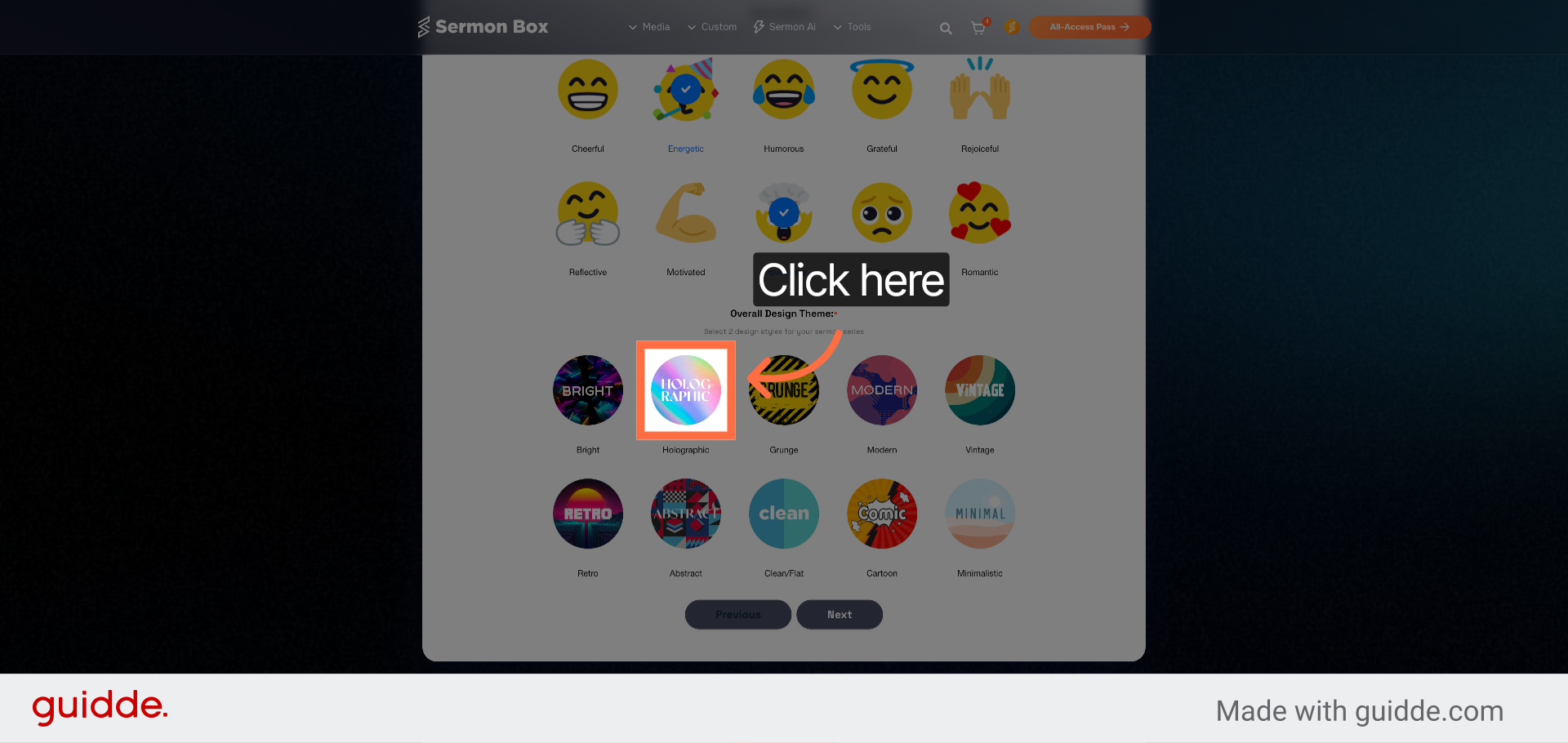 Navigate to Design Style