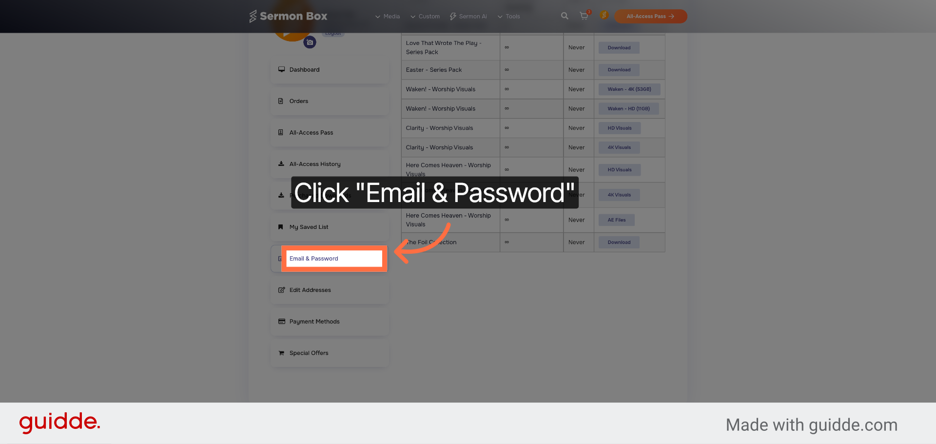 Manage Email & Password